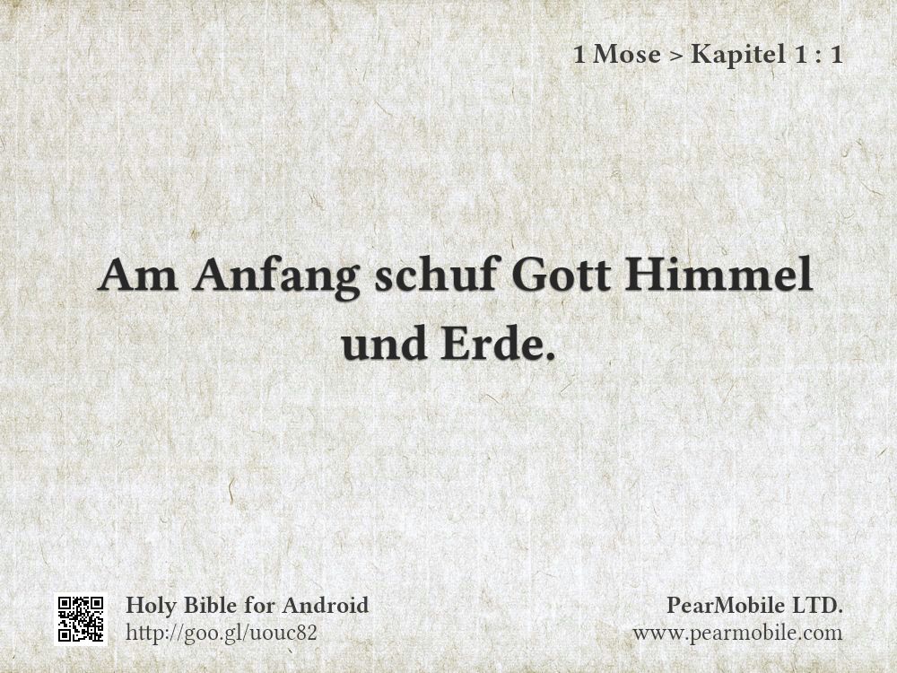 1 Mose, Kapitel 1:1